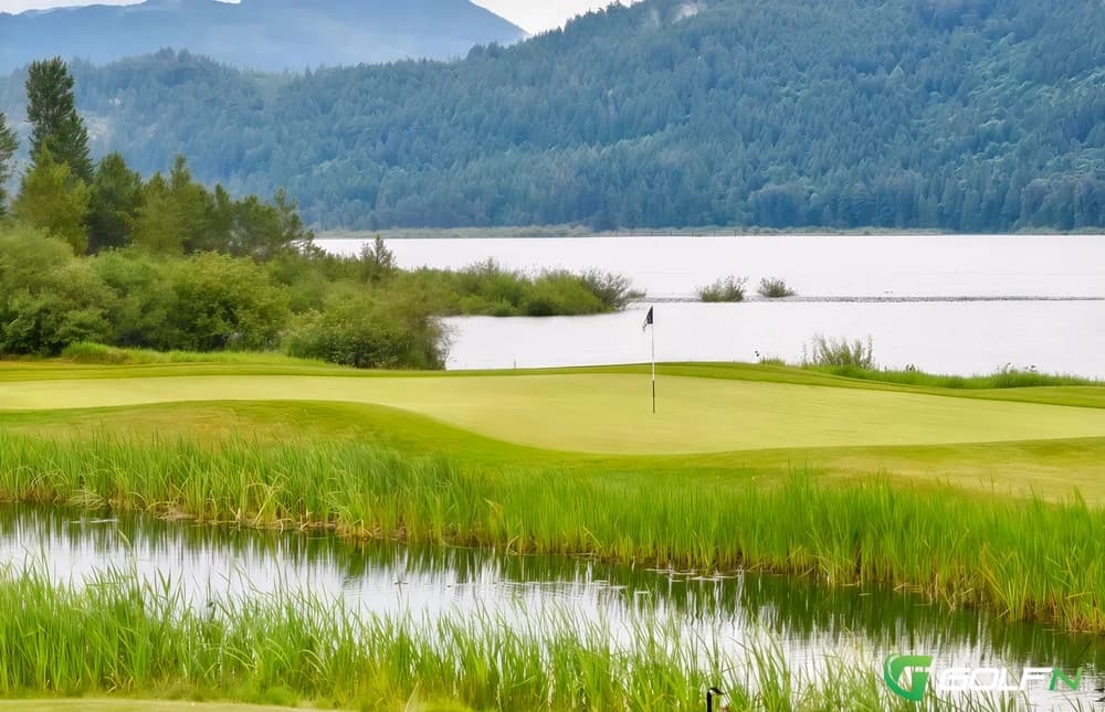 Sandpiper Golf Course in Harrison Mills, British Columbia — resort, 18-hole golf course, designed by Olson, Beatty & Hnatiuk Golf Design (1998)