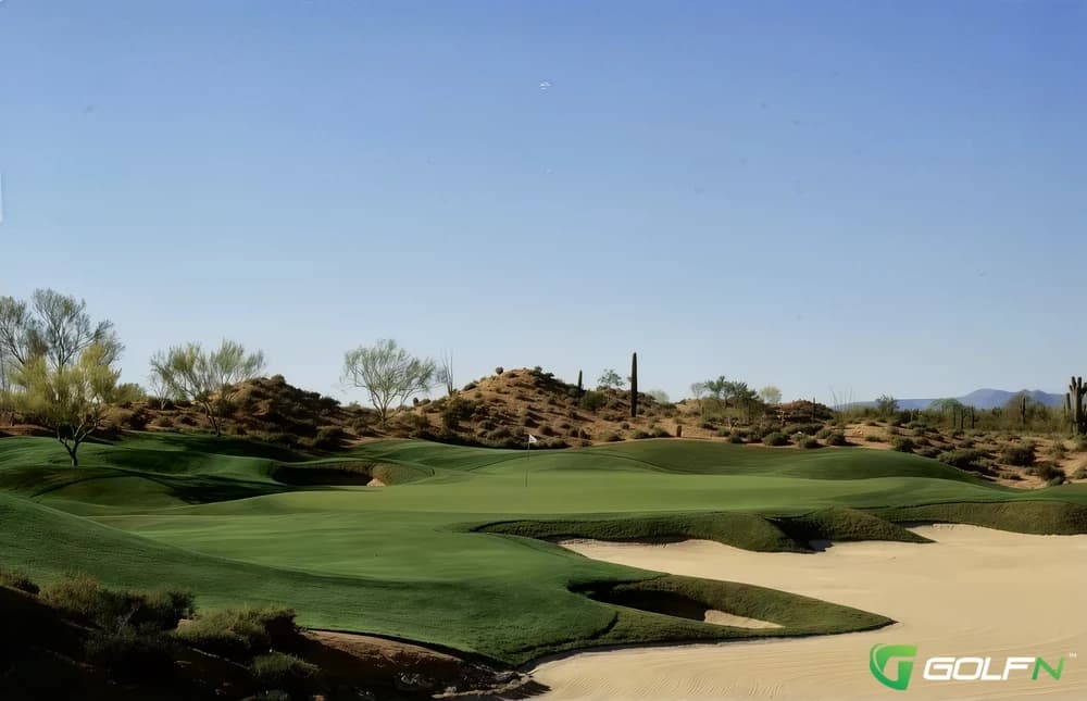 Raptor - Grayhawk Golf Club in Scottsdale, Arizona — public, 36-hole golf course, designed by The Talon at Grayhawk Golf Club delivers vistas of the McDowell Mountains and Phoenix and Scottsdale skylines. The course blends into the desert. The back nine plays around box canyons, while Saguaro cacti and Mesquite, Palo Verde, and Ironwood trees, along with indigenous flowers, are the scenery.