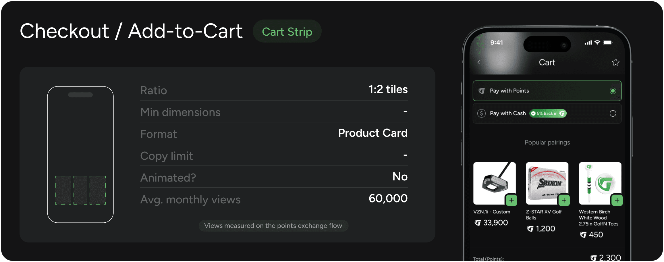 Partner product at GolfN checkout where golfers spend points