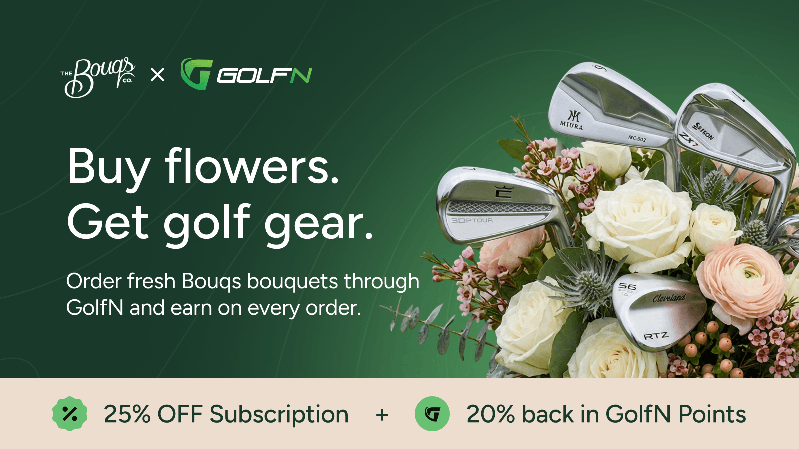 Mother's Day Flower Delivery With GolfN Points Back The Bouqs x GolfN Offer