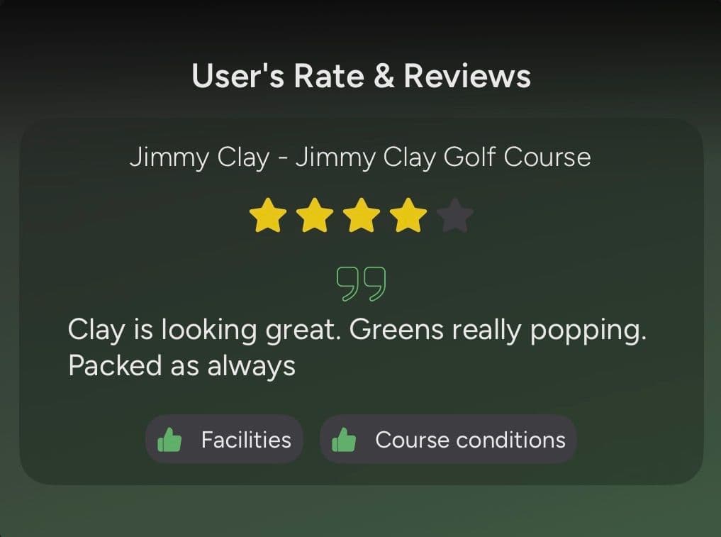 Golf Course Reviews in the social feed