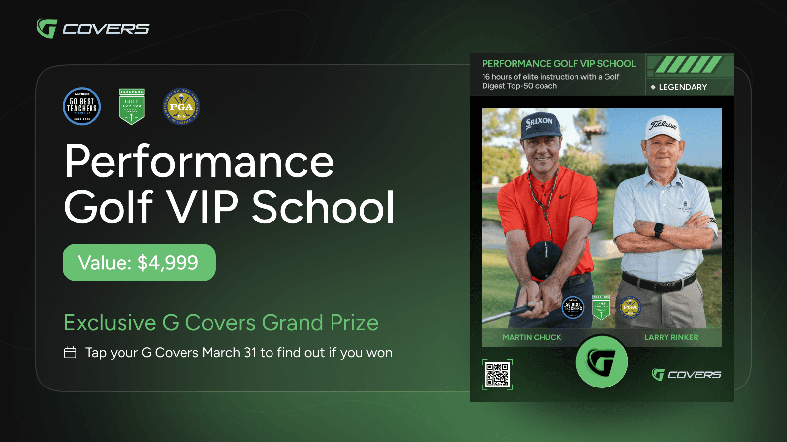 The Next G Covers Prize: Performance Golf VIP School