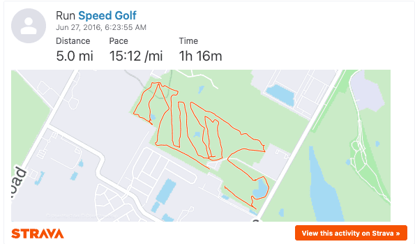 Speedgolf on Strava