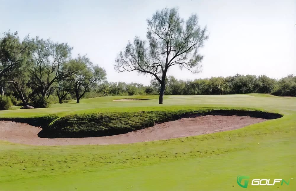 Quicksand Golf Course in San Angelo, Texas — public, 18-hole golf course, designed by The back features three difficult finishing holes. No. 16 features an approach over water to a tiny green, No. 17 requires a 200-yard carry over water. The ender is a long par 4 that features a tee shot into a fairway lined by water on the left, and a difficult approach into another island-like green, this time surrounded by water.