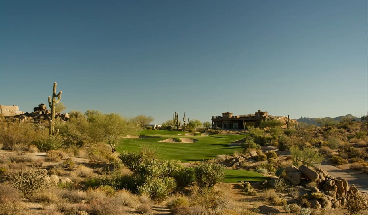 Monument - Troon North Golf Club in Scottsdale, Arizona — semi-private, 36-hole golf course, designed by Tom Weiskopf (1990)